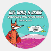 Afbeelding Book Summit 2025 Sticker met Fox in Kaa (Voorkant)