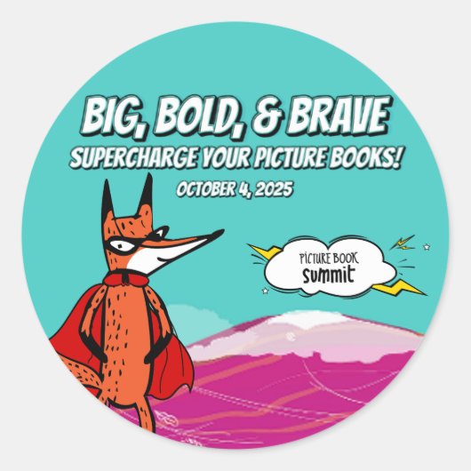Afbeelding Book Summit 2025 Sticker met Fox in Kaa (Voorkant)