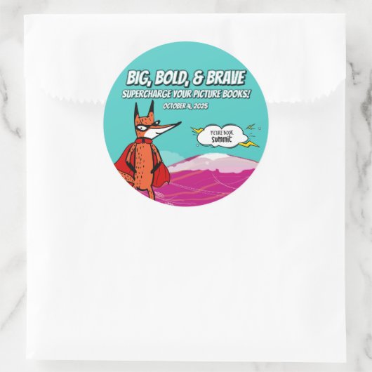 Afbeelding Book Summit 2025 Sticker met Fox in Kaa (Tas)