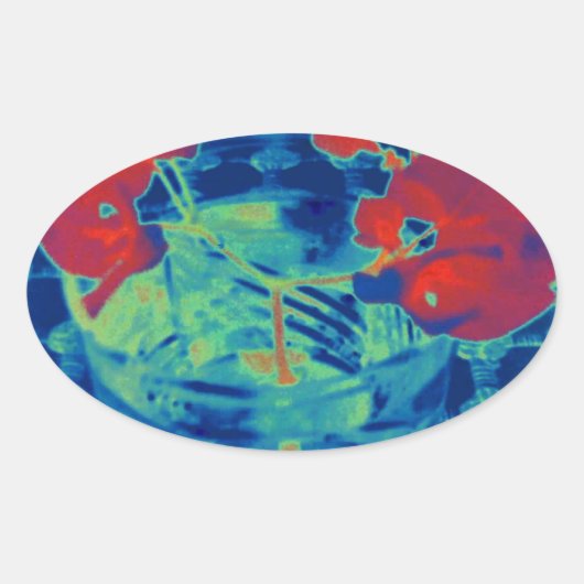 afbeelding bougainville ovale sticker (Voorkant)