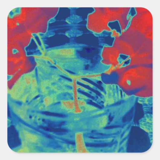 afbeelding bougainville vierkante sticker (Voorkant)