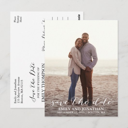 Afbeelding bruiloft Save the date Briefkaart, een  Briefkaart (Voorkant / Achterkant)