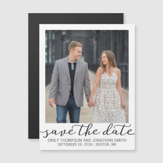 Afbeelding bruiloft Save the Date Magnets Witte ra Magnetische Uitnodiging