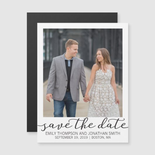 Afbeelding bruiloft Save the Date Magnets Witte ra Magnetische Uitnodiging (Voorkant / Achterkant)
