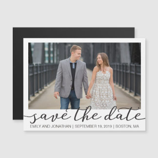 Afbeelding bruiloft Save the Date Magnets Witte ra Magnetische Uitnodiging