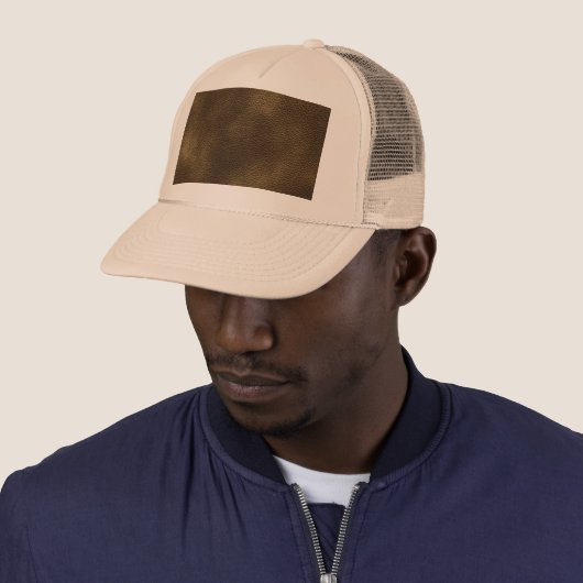 Afbeelding bruin leder. trucker pet (In situ)