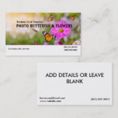 Afbeelding Butterfly Garden Flowers Visitekaartje (Voorkant / Achterkant)