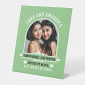  afbeelding cadeau voor je zussen reclamebord met voetstuk (Voorkant)