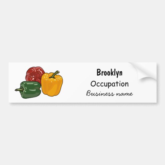Afbeelding Capsicum cartoon Bumpersticker (Voorkant)