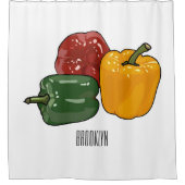 Afbeelding Capsicum cartoon Douchegordijn (Voorkant)