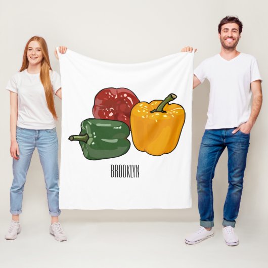 Afbeelding Capsicum cartoon Fleece Deken (In situ)