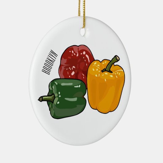 Afbeelding Capsicum cartoon Keramisch Ornament (Rechts)