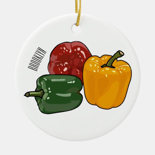 Afbeelding Capsicum cartoon Keramisch Ornament (Voorkant)
