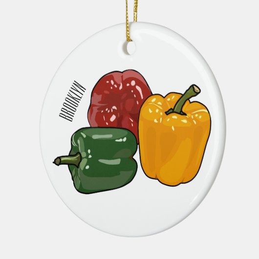 Afbeelding Capsicum cartoon Keramisch Ornament (Links)