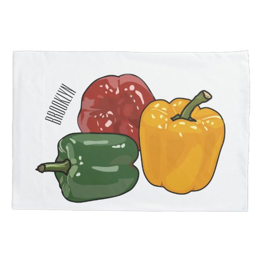 Afbeelding Capsicum cartoon Kussensloop (Achterkant)