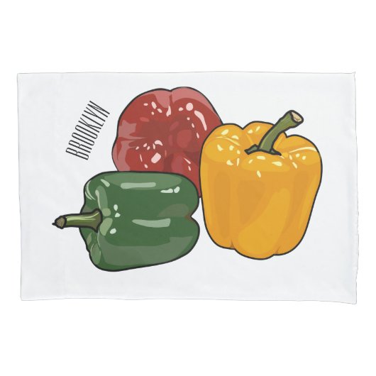 Afbeelding Capsicum cartoon Kussensloop (Voorkant)
