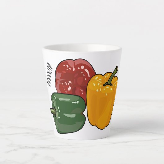 Afbeelding Capsicum cartoon Latte Mok (Voorkant)