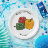 Afbeelding Capsicum cartoon Papieren Bordje (Feest)