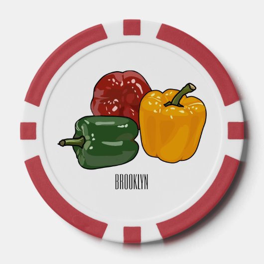 Afbeelding Capsicum cartoon Poker Chips (Voorkant)