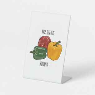 Afbeelding Capsicum cartoon Reclamebord Met Voetstuk