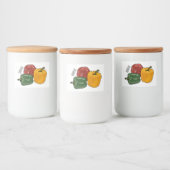 Afbeelding Capsicum cartoon Voedselcontainer Etiket (Flessen)