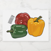 Afbeelding Capsicum cartoon Voedselcontainer Etiket (Enkel label)
