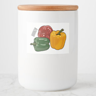 Afbeelding Capsicum cartoon Voedselcontainer Etiket