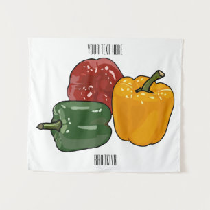 Afbeelding Capsicum cartoon Wandkleed
