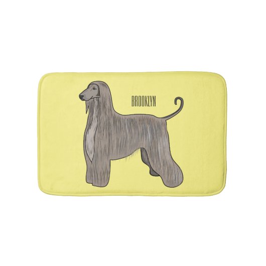 Afbeelding cartoon Afghaanse hond Badmat (Voorkant)