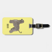 Afbeelding cartoon Afghaanse hond Bagagelabel (Voorkant horizontaal)