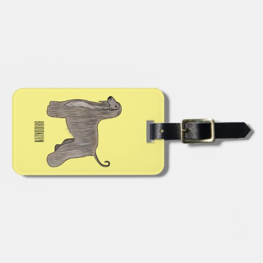 Afbeelding cartoon Afghaanse hond Bagagelabel (Voorkant horizontaal)