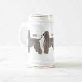 Afbeelding cartoon Afghaanse hond Bierpul (Voorkant links)