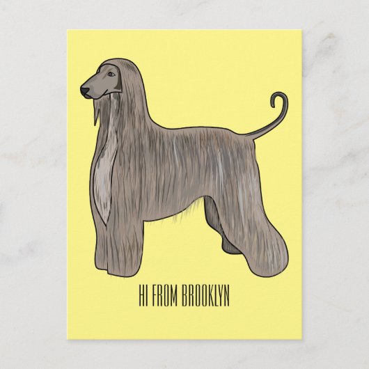 Afbeelding cartoon Afghaanse hond Briefkaart (Voorkant)
