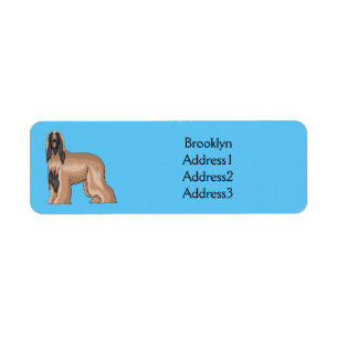Afbeelding cartoon Afghaanse hond Etiket