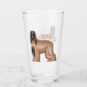 Afbeelding cartoon Afghaanse hond Glas (Voorkant)