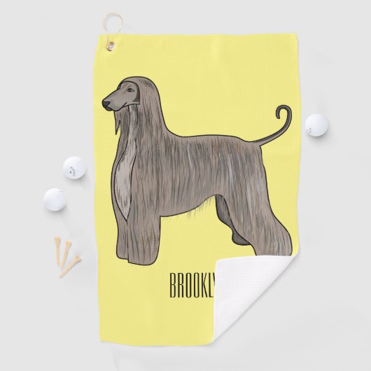 Afbeelding cartoon Afghaanse hond Golfhanddoek (Insitu)