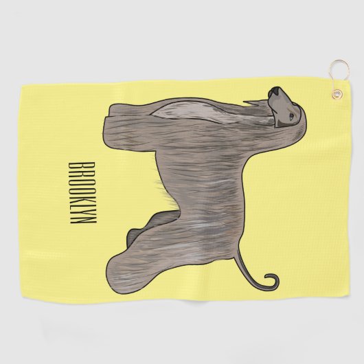 Afbeelding cartoon Afghaanse hond Golfhanddoek (Horizontaal)