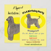 Afbeelding cartoon Afghaanse hond Kaart (Voorkant / Achterkant)