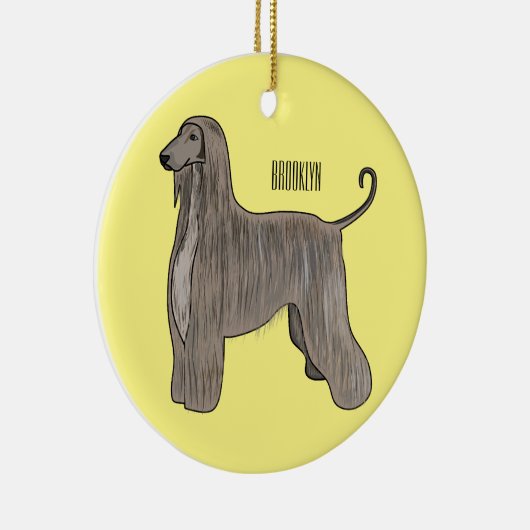 Afbeelding cartoon Afghaanse hond Keramisch Ornament (Rechts)