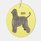 Afbeelding cartoon Afghaanse hond Keramisch Ornament (Links)