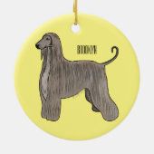 Afbeelding cartoon Afghaanse hond Keramisch Ornament (Achterkant)
