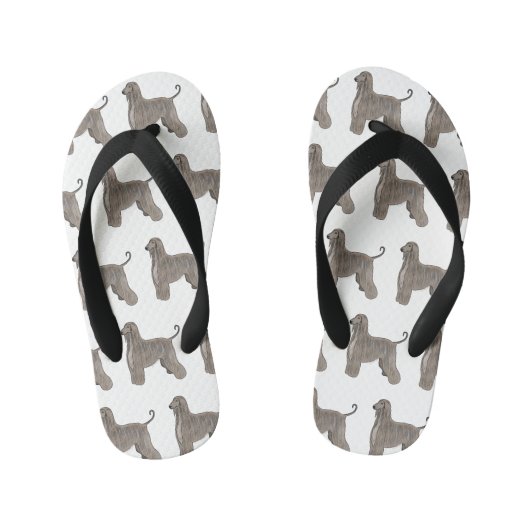 Afbeelding cartoon Afghaanse hond Kinder Teenslippers (Voetbed)
