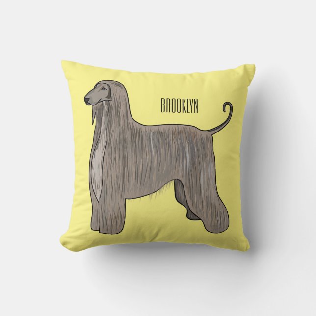 Afbeelding cartoon Afghaanse hond Kussen (Voorkant)