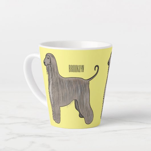 Afbeelding cartoon Afghaanse hond Latte Mok (Linkerhoek)