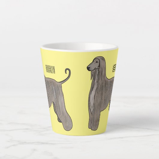Afbeelding cartoon Afghaanse hond Latte Mok (Voorkant)