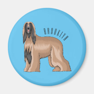 Afbeelding cartoon Afghaanse hond Magneet
