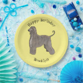 Afbeelding cartoon Afghaanse hond Papieren Bordje (Feest)