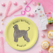 Afbeelding cartoon Afghaanse hond Papieren Bordje (Feest)