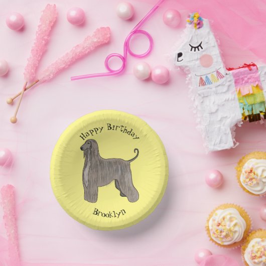 Afbeelding cartoon Afghaanse hond Papieren Kommen (Feest)