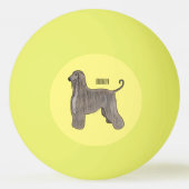 Afbeelding cartoon Afghaanse hond Pingpongbal (Achterkant)